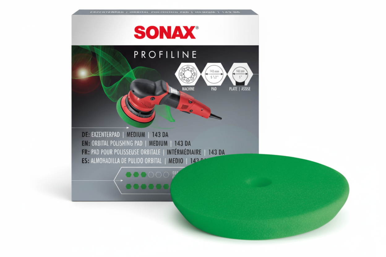 POLISHING SPONGE GREEN 143MM DUAL ACTION FINISH PAD, VIDĒJĀ PUL.RIPA ZAĻA
