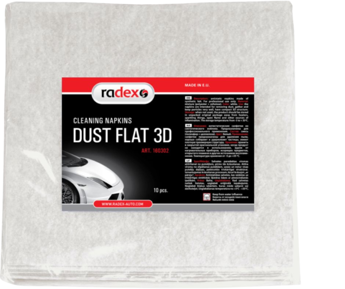 DUST FLAT 3D PUTEKĻU TĪRĀMĀ SALVETES 10 GAB.