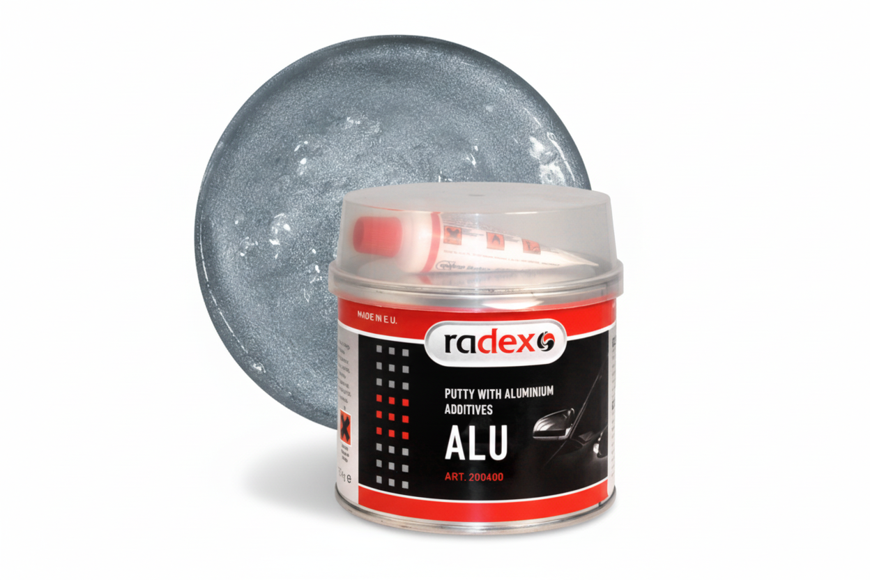 ALU ŠPAKTELE AR ALUMĪNIJA PIEDEVĀM 0.75KG + CIETINĀTĀJS