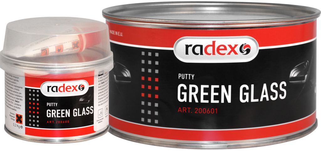 GREEN GLASS PUTTY WITH GLASS FIBER + HARDENER