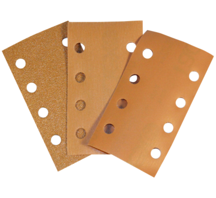 GOLD ABRAZĪVĀS PAPĪRA LOKSNES AR 8 ATVERĒM 70х198 MM