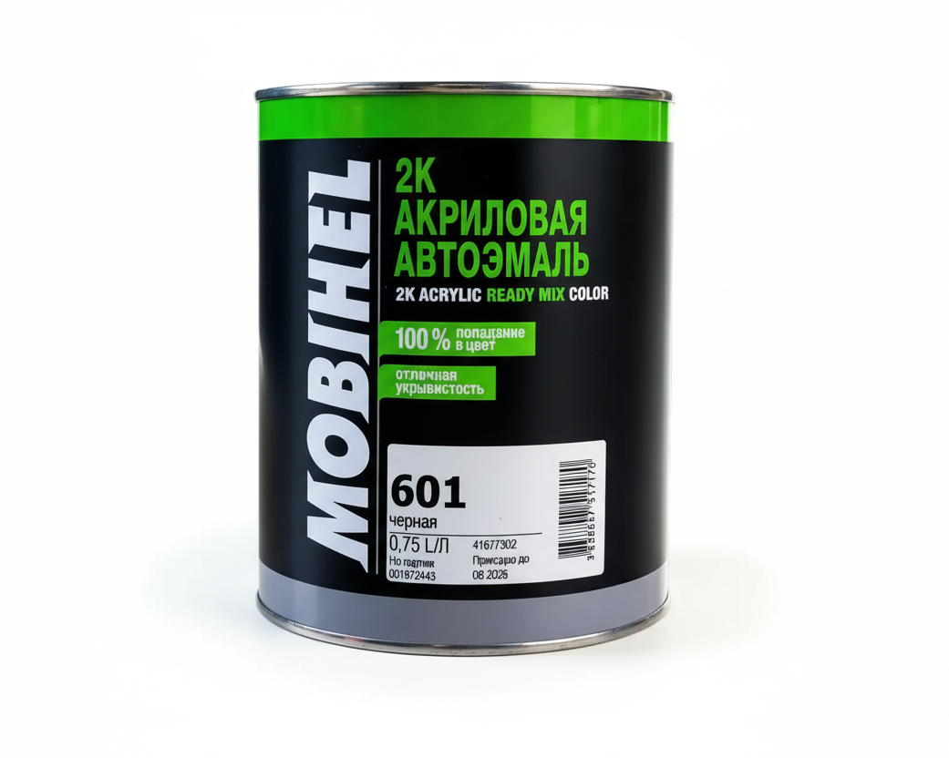 2K AKRILA KRĀSA, 601 MELNA 0.75L + CIETINĀTĀJS (KOMPLEKTS)