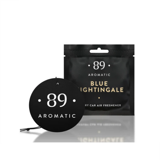 CAR AIR FRESHENER – BLUE NIGHTINGALE (RASPBERRY, VANILLA & CASHMERAN)